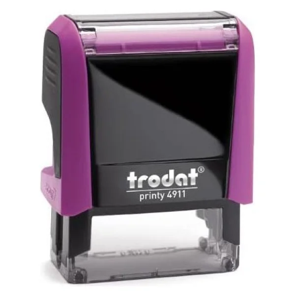 Trodat 4911 38x14 mm Ünvan Kaşesi - Koyu Pembe - Mor - Görsel 2