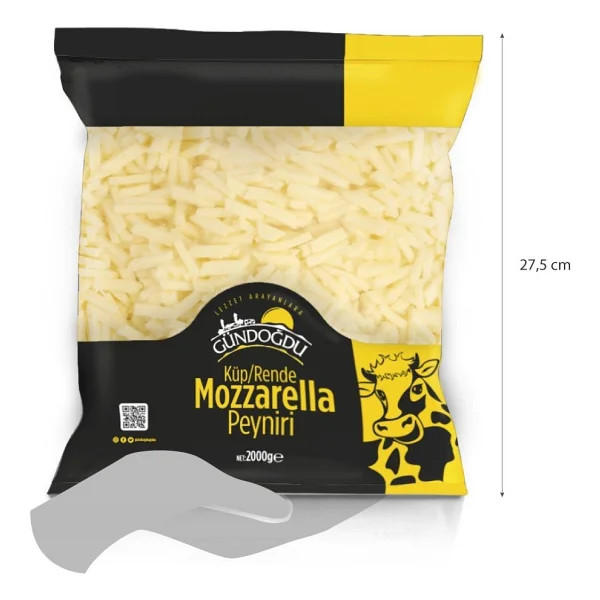 Gündoğdu Mozzarella Peyniri Küp/Şerit 2 kg 2'li - 4 kg - Görsel 2