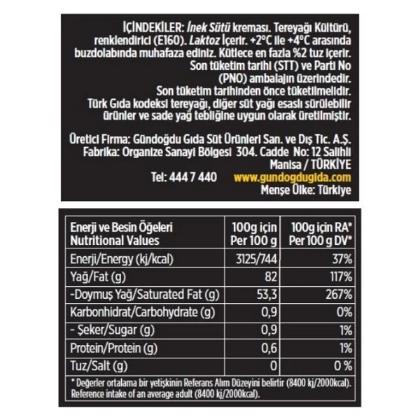 Gündoğdu 1000 gr 6'lı Paket Silindir Tereyağı - Görsel 3