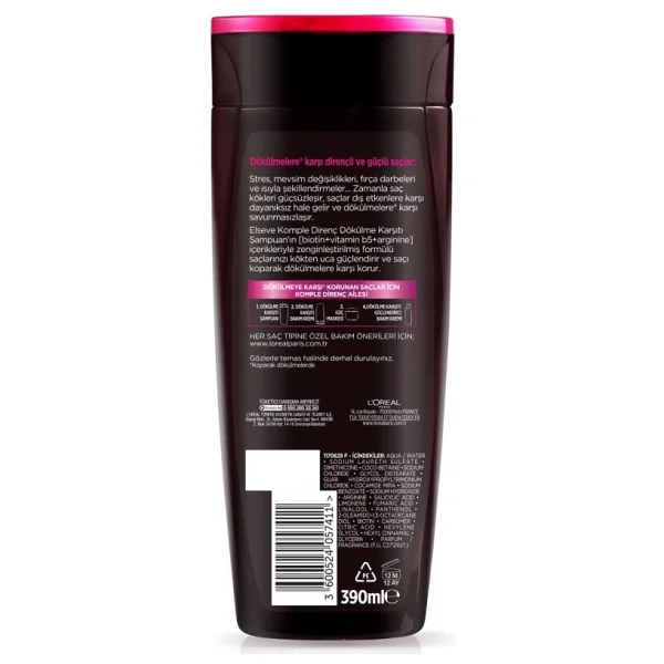 L'Oreal Paris Elseve Komple Direnç 390 ml Saç Dökülmesine Karşı Şampuan - Görsel 2