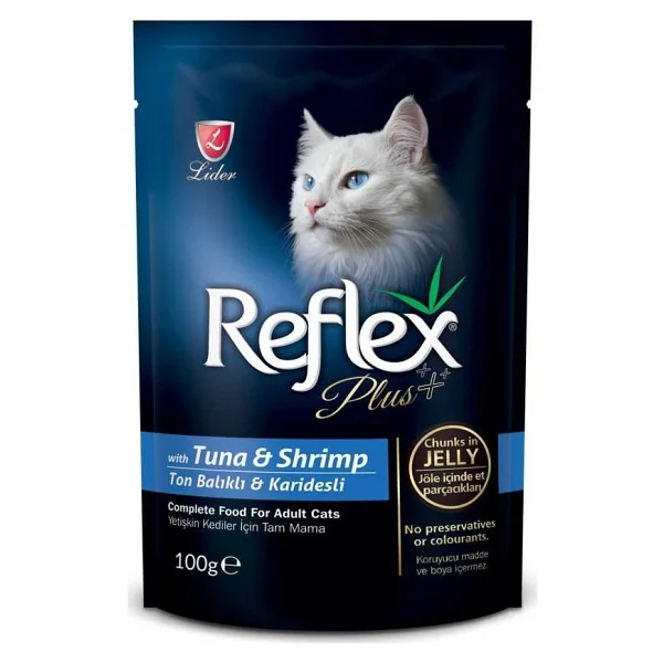 Reflex Plus Jelly Ton Balıklı ve Karidesli 100 gr Yetişkin Yaş Kedi Maması - Görsel 2