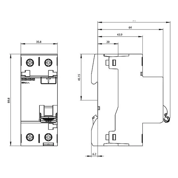 Siemens 5SV4314-0 2x40 A 230 V 30 mA AC Tipi Kaçak Akım Rölesi - Görsel 2
