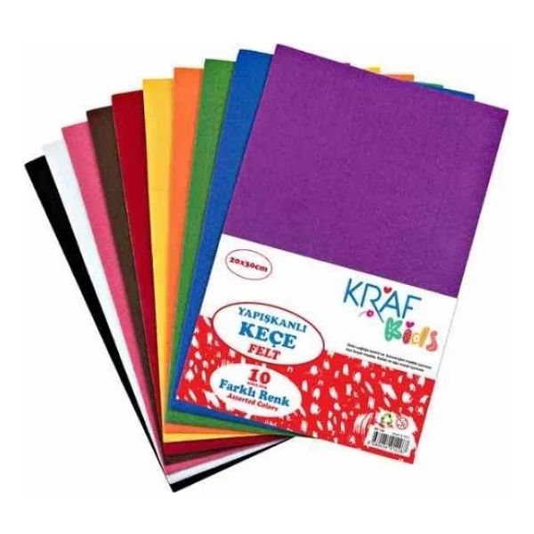 Kraf Kids Keçe 20X30 Yapişkanli 10 Lu Kk120 - Görsel 2
