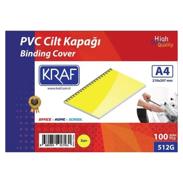 Kraf Cilt Kapağı A4 100 Lü 512G Sarı - Görsel 2