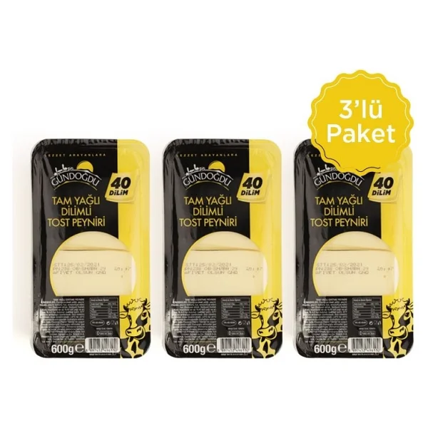 Gündoğdu Dilimli Tost Peyniri 600 gr 3'lü - 1,8 kg - Görsel 6