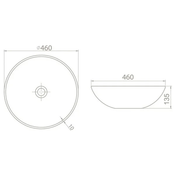 Turkuaz Seramik Cerastyle Zero Tezgah Üstü 46 cm Lavabo - Görsel 4