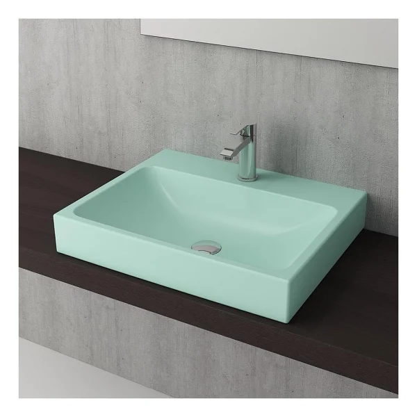 Bocchi Scala 1077-033-0126 60 cm Mat Mint Yeşil Tezgah Üstü Lavabo - Görsel 4
