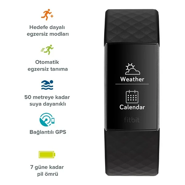Google Fitbit Charge 3 Akıllı Bileklik - Görsel 5
