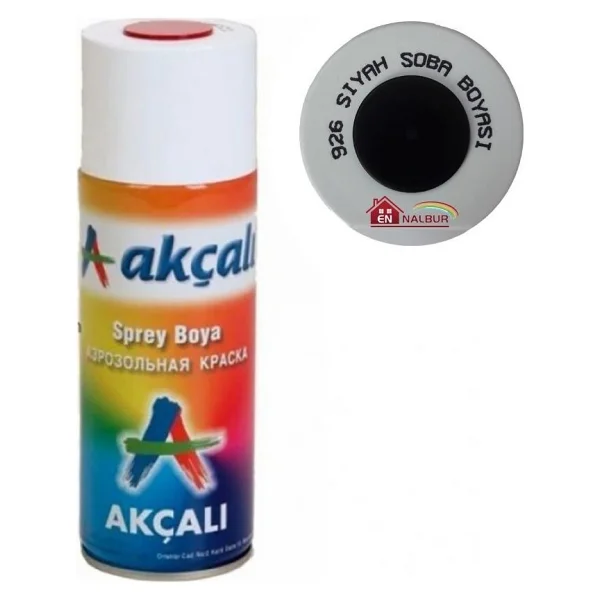 Akçalı Sprey Boya 926 Siyah Soba Boyası 400ml - Görsel 4