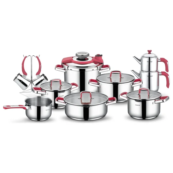 Schafer Compact 18 Parça Çelik Çeyiz Seti Gül Kurusu - Görsel 2