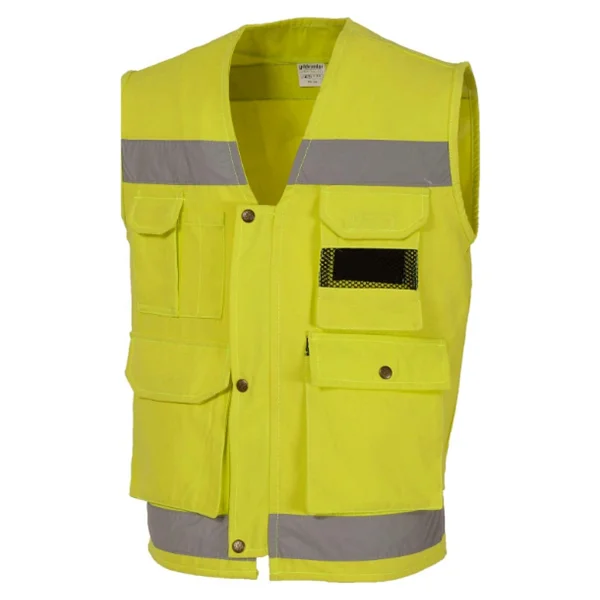 Ssm Sesam Grup Neon Harman Kumaş Sarı Haritacı Yelek - 2XL - Görsel 4
