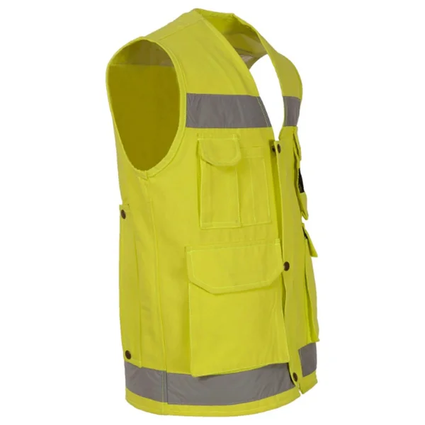Ssm Sesam Grup Neon Harman Kumaş Sarı Haritacı Yelek - 2XL - Görsel 2