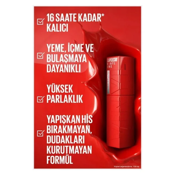 Maybelline New York Super Stay Vinyl Ink Parlak 55 Royal Likit Ruj - Görsel 6