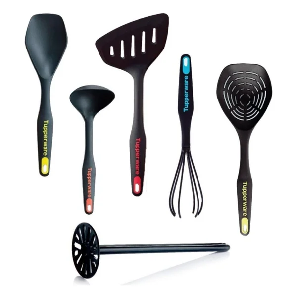 Tupperware Kevgir Kepçe Spatula Çırpıcı Servis Kaşığı Patates Ezici Modern Peri Set - Görsel 2