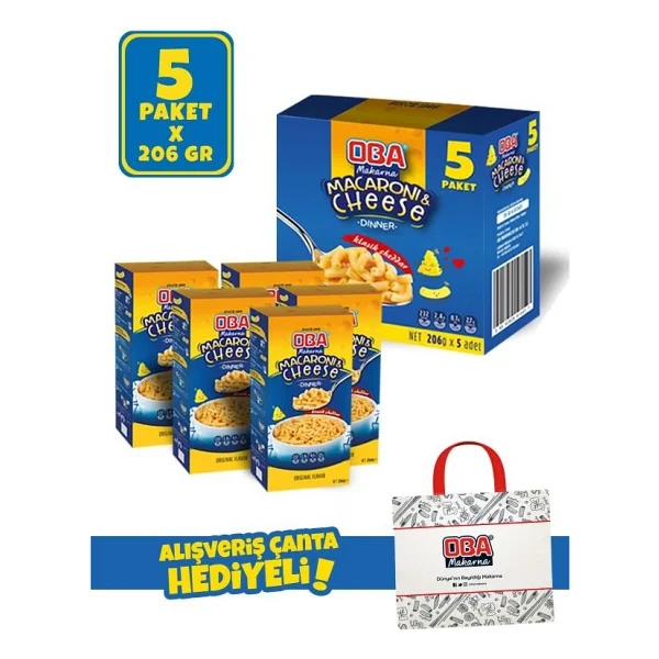 Oba Macaroni ve Cheese Makarna 5x206 gr - Görsel 4