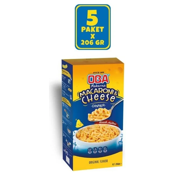 Oba Macaroni ve Cheese Makarna 5x206 gr - Görsel 2