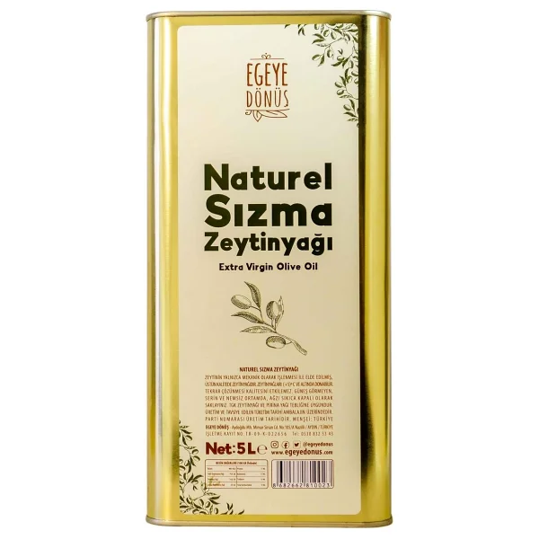 Egeye Dönüş Naturel Sızma Zeytinyağı 5 lt Teneke - Görsel 4
