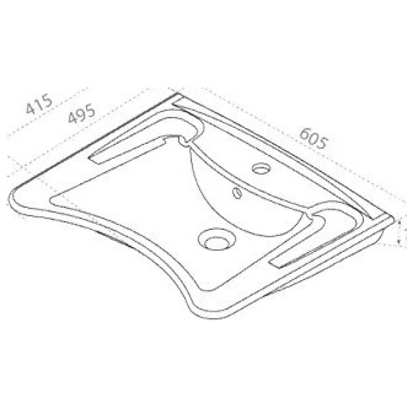 Turkuaz Bedensel Engelli Lavabo 60 Cm - Görsel 2