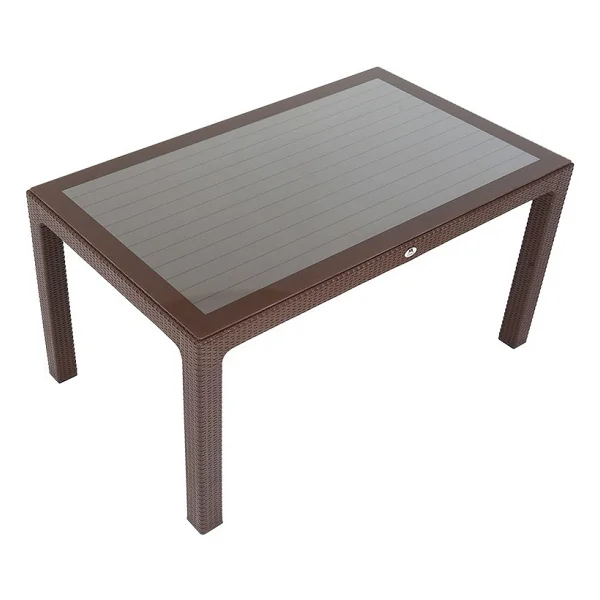 Mandella 90x150 Elit Rattan Masa (Camlı) - Kahverengi - Görsel 8