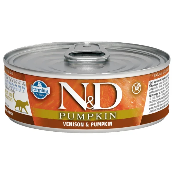 N&D Pumpkın Tahılsız Balkabaklı ve Geyik Etli 80 gr Yetişkin Yaş Kedi Maması - Görsel 2