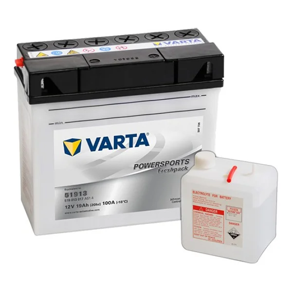 Varta Powersports Freshpack 51913 12 V 19 Ah 100 CCA Motosiklet Aküsü - Görsel 2