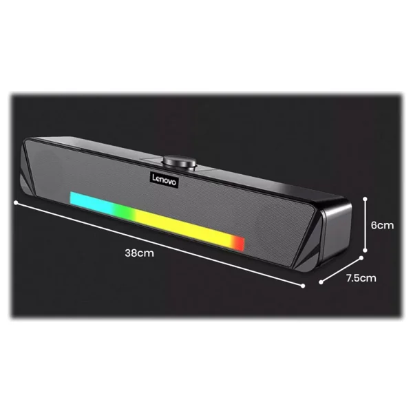 Lenovo Thinkplus Masaüstü Bluetooth Aux Soundbar Hoparlör Rgb Işıklı Ts33-B-Ambalaj Hasarlı (Sıfır Kondisyonda) - Görsel 4