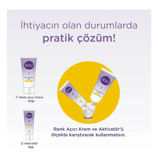 Sesu Tüy Sarartıcı Krem 35+18GR Papatya Özlü - Görsel 4