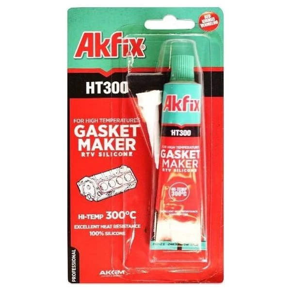Akfix HT300 Sıvı Conta Yüksek Isı Silikonu 50 Ml75 Gr Kırmızı - 1 Adet - Görsel 3