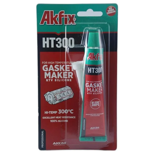 Akfix HT300 Sıvı Conta Yüksek Isı Silikonu 50 Ml75 Gr Kırmızı - 1 Adet - Görsel 2
