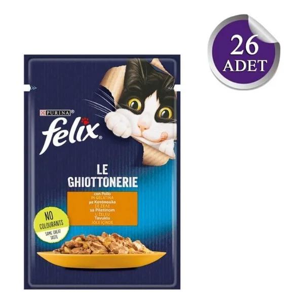 Felix Tavuklu 85 gr 26'lı Yetişkin Kedi Yaş Maması - Görsel 8