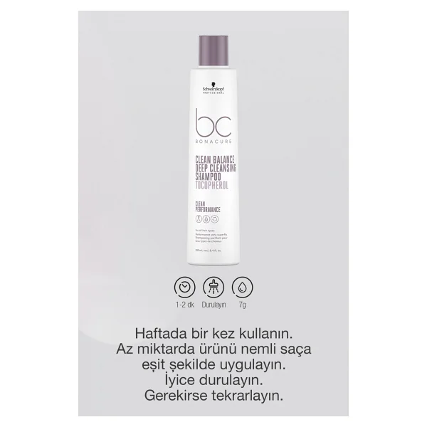 Schwarzkopf Bonacure Bc Clean Dengeleyici Derin Temizleme Şampuanı 250 ml - Görsel 2