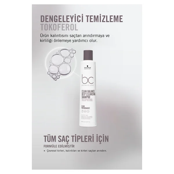 Schwarzkopf Bonacure Bc Clean Dengeleyici Derin Temizleme Şampuanı 250 ml - Görsel 3