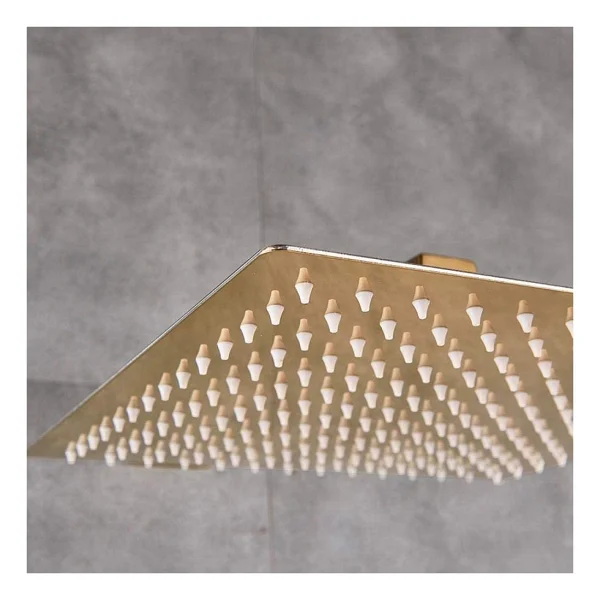 Fause Tepe Duş Başlığı Kare Slim 304 Metal 25X25 cm Altın KTD102-G - Gri - Görsel 3