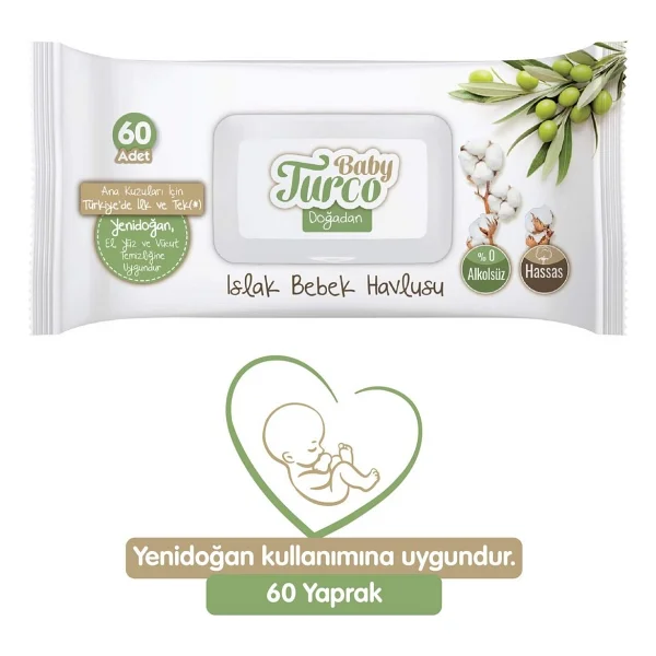 Baby Turco Doğadan 60 Yaprak 36'lı Paket Islak Mendil - Görsel 2