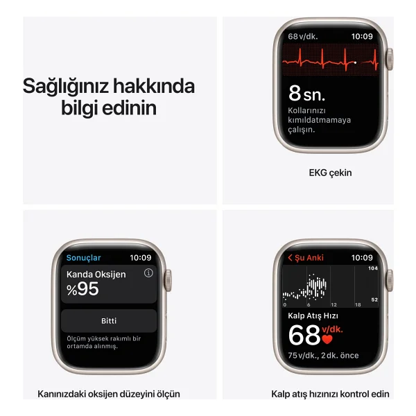Apple Watch Series 7 GPS + Cellular 45mm Alüminyum Kasa Akıllı Saat - Görsel 5