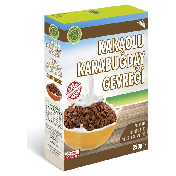 Glutensiz Fabrika Kakaolu Karabuğday Gevreği 250 gr - Görsel 6