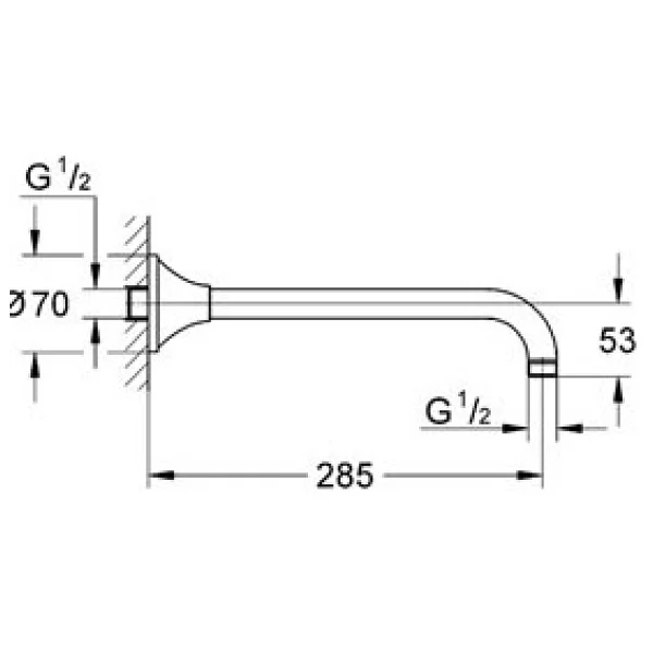 Grohe Grandera Duş Askısı, Duş Mafsalı Dirseği Krom/Altın - 27986IG0 - Görsel 2