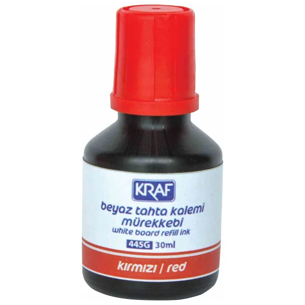 Kraf 445G 30 ml Beyaz Tahta Kalem Mürekkebi Kırmızı - Görsel 3