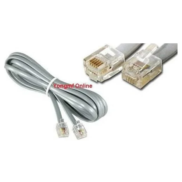 Qpoint Rj11 Hazır Fabrikasyon Telefon Kablosu 6P4C 5 Metre - Görsel 2