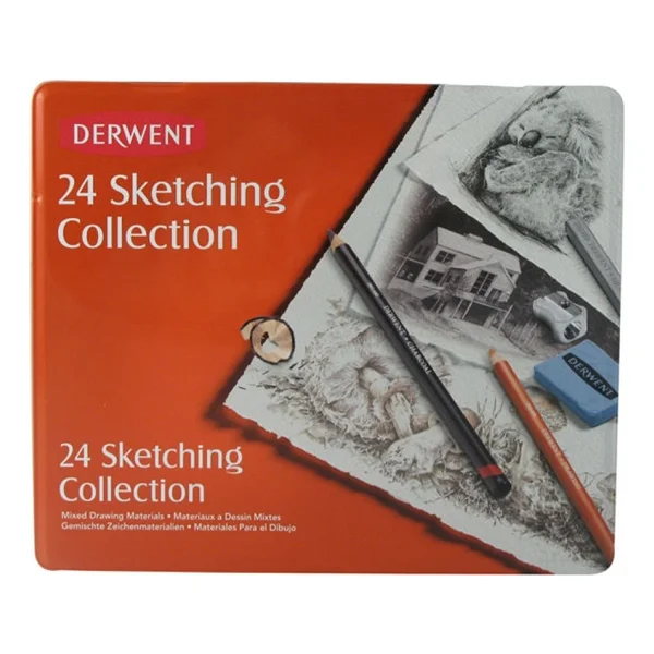Derwent Sketching Collection Metal Kutu 24'lü Çizim Seti - Görsel 2