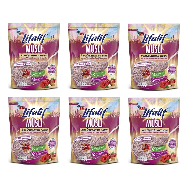Eti Lifalif İnce Öğütülmüş Hibiskuslu Müsli 250 gr 6'lı - Görsel 2