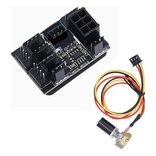 Keepro 8 Kanallı DC12V Potlu Bilgisayar Fan Hız Kontrolörü Modülü - Görsel 2