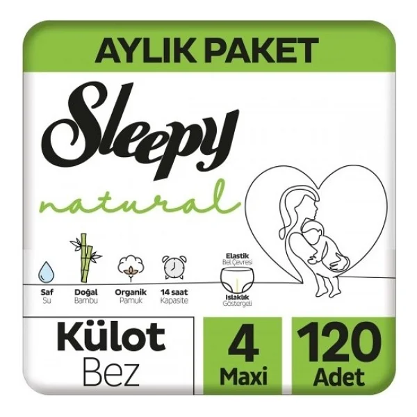 Sleepy Natural 4 Numara Maxi 120'li Külot Bez - Görsel 4