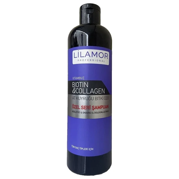 Lilamor Professional Biotin Ve Collagen - At Kuyruğu Bitki Özlü Şampuan 400 ml - Görsel 2