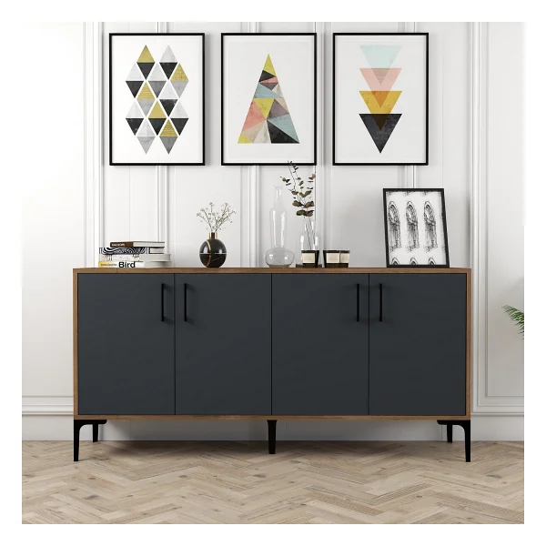 Variant Mobilya Kiev 160 cm Konsol - Ceviz / Antrasit - 78 x 160 x 35 cm - Renkli - Görsel 7