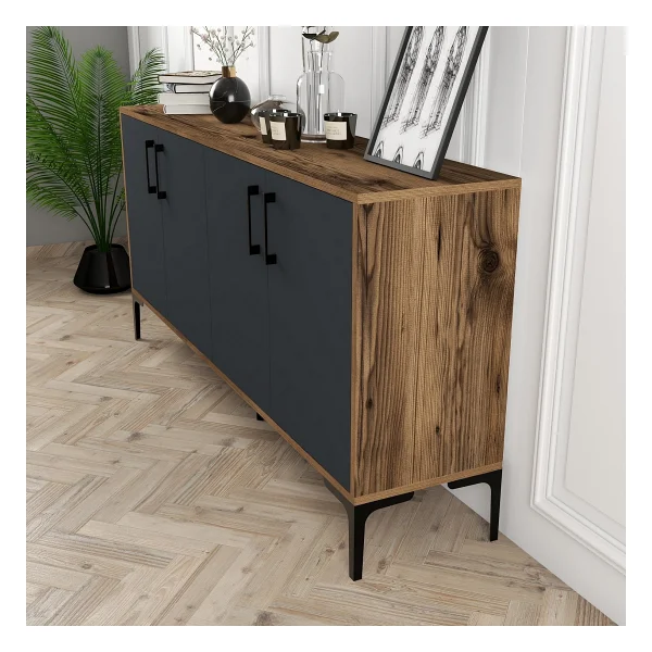Variant Mobilya Kiev 160 cm Konsol - Ceviz / Antrasit - 78 x 160 x 35 cm - Renkli - Görsel 4