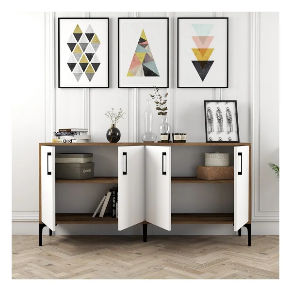 Variant Mobilya Variant Kiev 160CM Konsol - Ceviz / Beyaz - 78 x 160 x 35 cm - Ceviz - Beyaz - Görsel 2