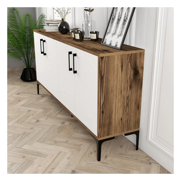 Variant Mobilya Variant Kiev 160CM Konsol - Ceviz / Beyaz - 78 x 160 x 35 cm - Ceviz - Beyaz - Görsel 4