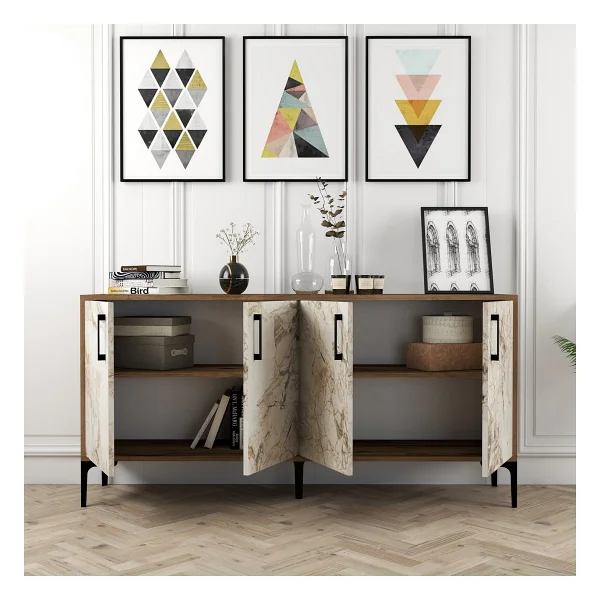 Variant Mobilya Kiev 160 cm Konsol - Ceviz / Antrasit - 78 x 160 x 35 cm - Renkli - Görsel 6