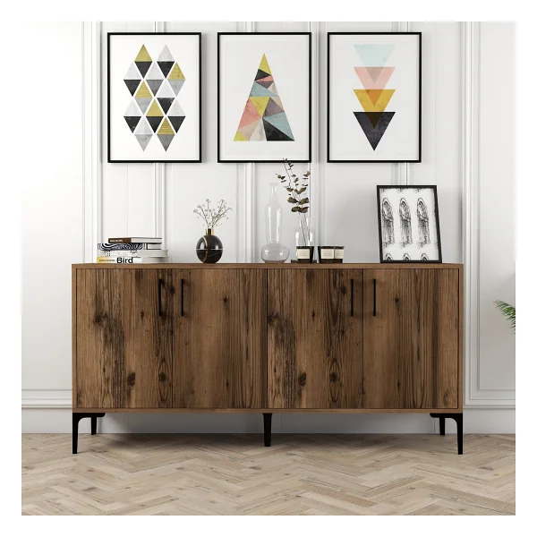 Variant Mobilya Kiev 160 cm Konsol - Ceviz / Antrasit - 78 x 160 x 35 cm - Renkli - Görsel 9